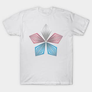 Transgender Pride Flag Colored Geometric Starburst T-Shirt